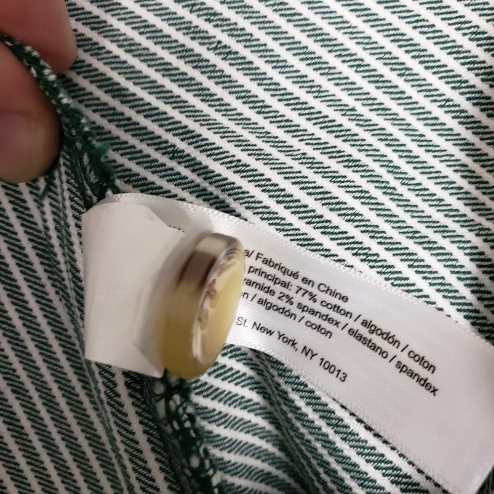 Eloquii Womens Size 18 Green White Striped Utility Pants Cropped Nautical - Picture 13 of 13